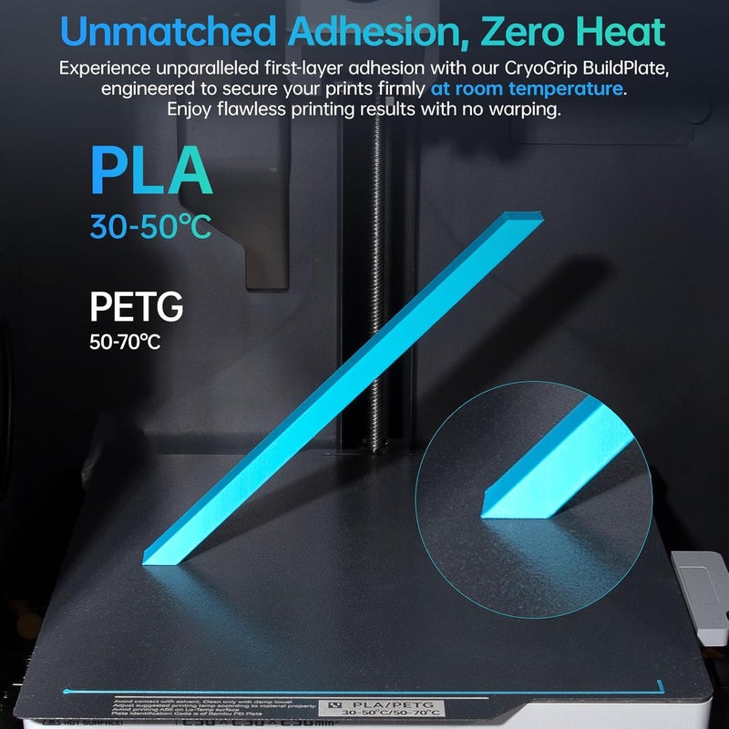 BigTreeTech BIQU CryoGrip Panda Build Plate Compatible with Bambu-Lab X1C/X1E/P1P/P1S/A1, 257X257MM High Adhesion PLA and PETG Support Low-Temperature Printing Double-Side Spring Steel Build Plate - Image 2